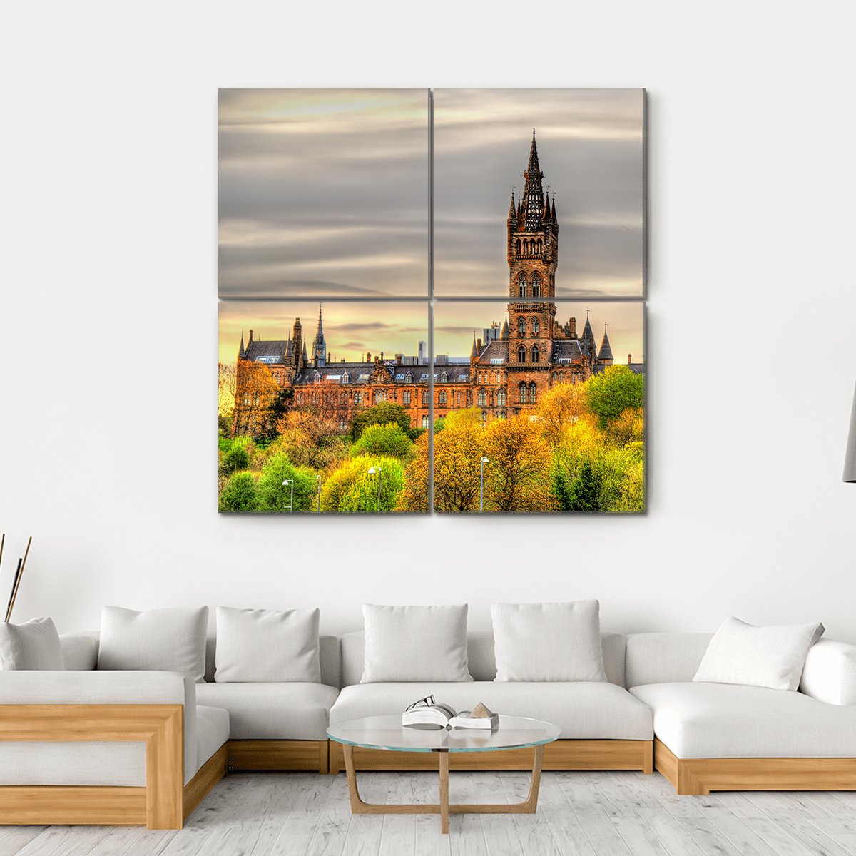 View Of The University Of Glasgow Canvas Wall Art-4 Square-Gallery Wrap-17" x 17"-Tiaracle