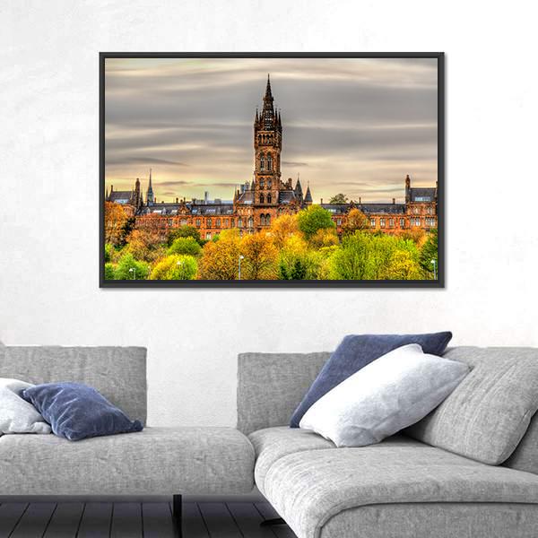 View Of The University Of Glasgow Canvas Wall Art-3 Horizontal-Gallery Wrap-25" x 16"-Tiaracle
