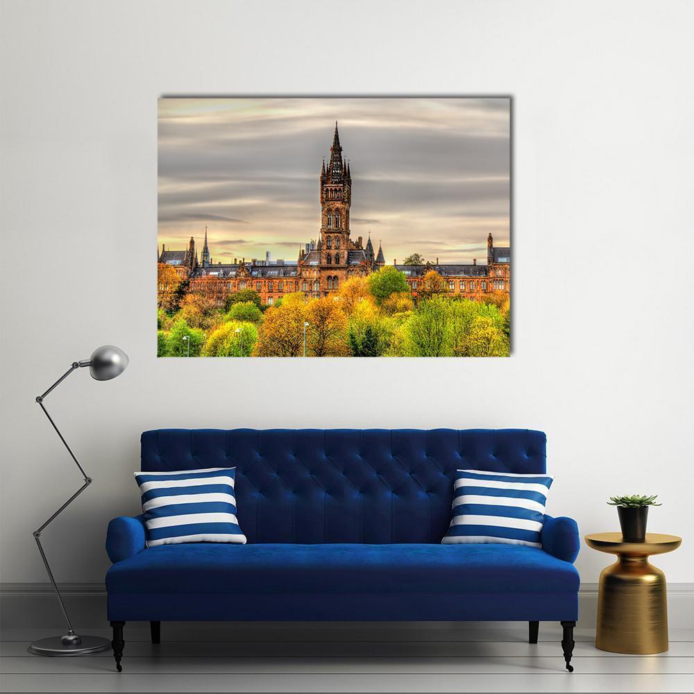 View Of The University Of Glasgow Canvas Wall Art-1 Piece-Gallery Wrap-48" x 32"-Tiaracle