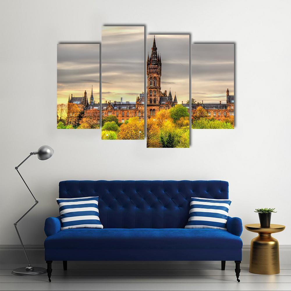 View Of The University Of Glasgow Canvas Wall Art-4 Pop-Gallery Wrap-50" x 32"-Tiaracle
