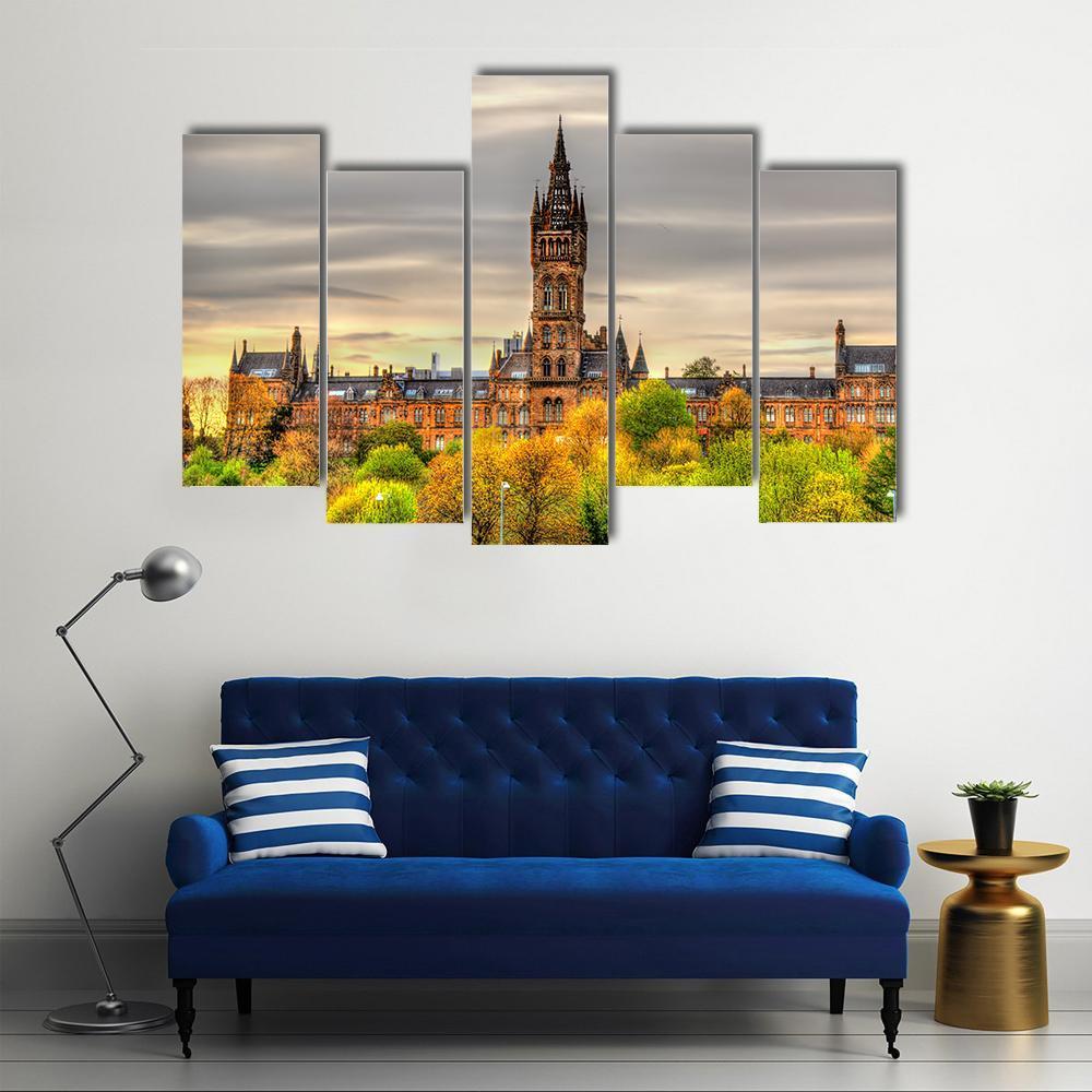 View Of The University Of Glasgow Canvas Wall Art-5 Pop-Gallery Wrap-47" x 32"-Tiaracle