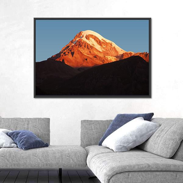 View Of The Volcano Kazbegi Canvas Wall Art-3 Horizontal-Gallery Wrap-25" x 16"-Tiaracle
