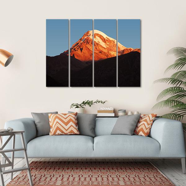 View Of The Volcano Kazbegi Canvas Wall Art-4 Horizontal-Gallery Wrap-34" x 24"-Tiaracle