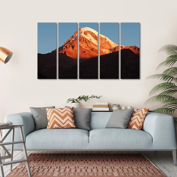 View Of The Volcano Kazbegi Canvas Wall Art-5 Horizontal-Gallery Wrap-22" x 12"-Tiaracle