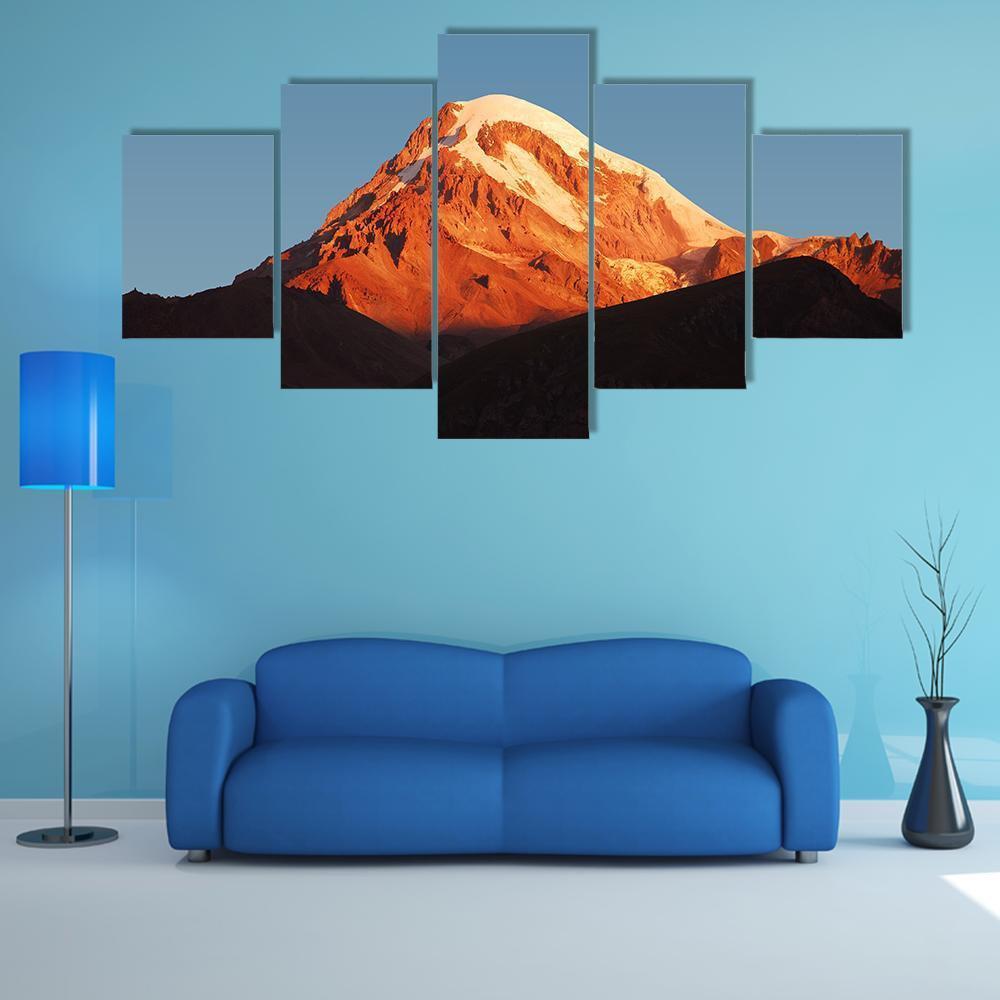 View Of The Volcano Kazbegi Canvas Wall Art-3 Horizontal-Gallery Wrap-25" x 16"-Tiaracle