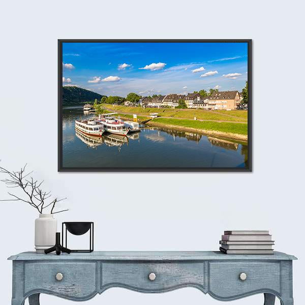 View Of Trier In A Beautiful Summer Day Canvas Wall Art-1 Piece-Floating Frame-24" x 16"-Tiaracle
