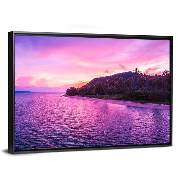 View Of Tropical Beach And Sea Canvas Wall Art-3 Horizontal-Gallery Wrap-25&quot; x 16&quot;-Tiaracle
