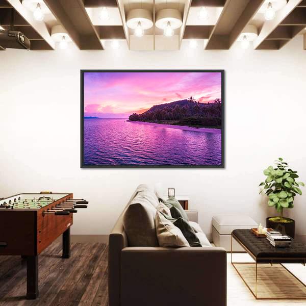 View Of Tropical Beach And Sea Canvas Wall Art-3 Horizontal-Gallery Wrap-25&quot; x 16&quot;-Tiaracle
