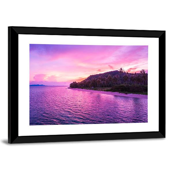 View Of Tropical Beach And Sea Canvas Wall Art-3 Horizontal-Gallery Wrap-25&quot; x 16&quot;-Tiaracle