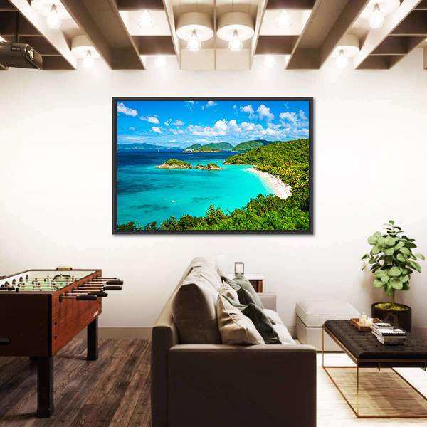 View Of Trunk Bay Canvas Wall Art-5 Horizontal-Gallery Wrap-22" x 12"-Tiaracle