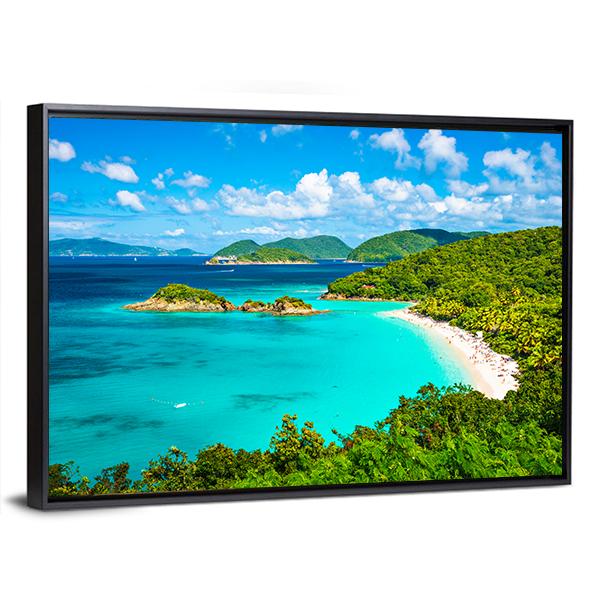 View Of Trunk Bay Canvas Wall Art-5 Horizontal-Gallery Wrap-22" x 12"-Tiaracle