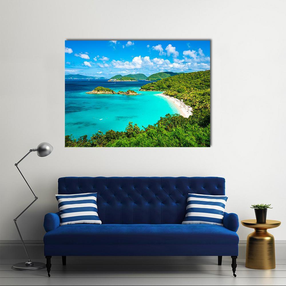View Of Trunk Bay Canvas Wall Art-1 Piece-Gallery Wrap-48" x 32"-Tiaracle