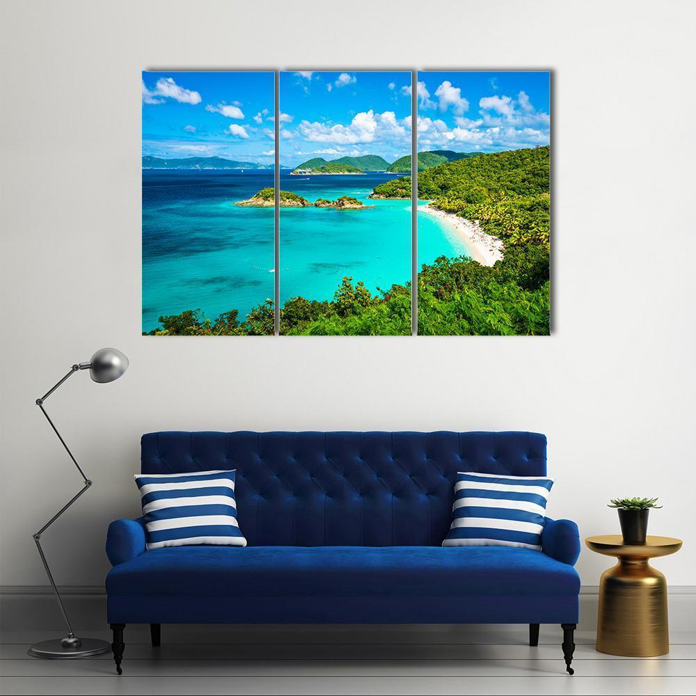 View Of Trunk Bay Canvas Wall Art-3 Horizontal-Gallery Wrap-37&quot; x 24&quot;-Tiaracle