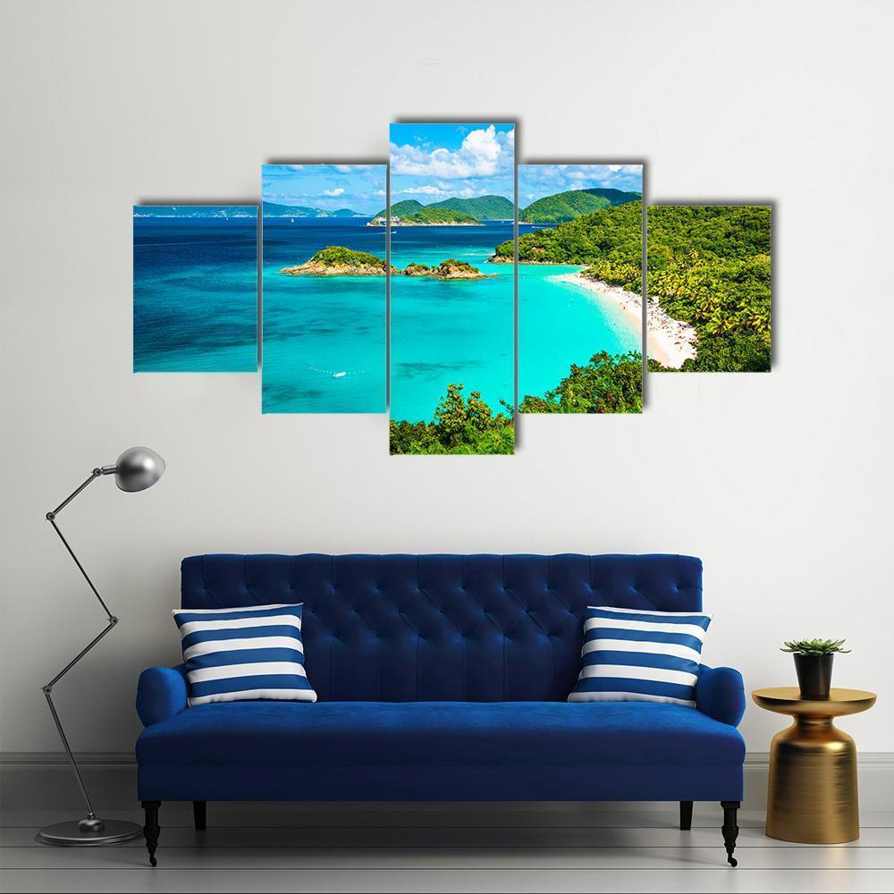 View Of Trunk Bay Canvas Wall Art-1 Piece-Gallery Wrap-48" x 32"-Tiaracle