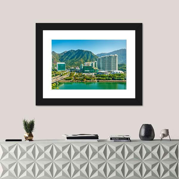 View Of Tung Chung District Of Hong Kong Canvas Wall Art-1 Piece-Framed Print-20" x 16"-Tiaracle