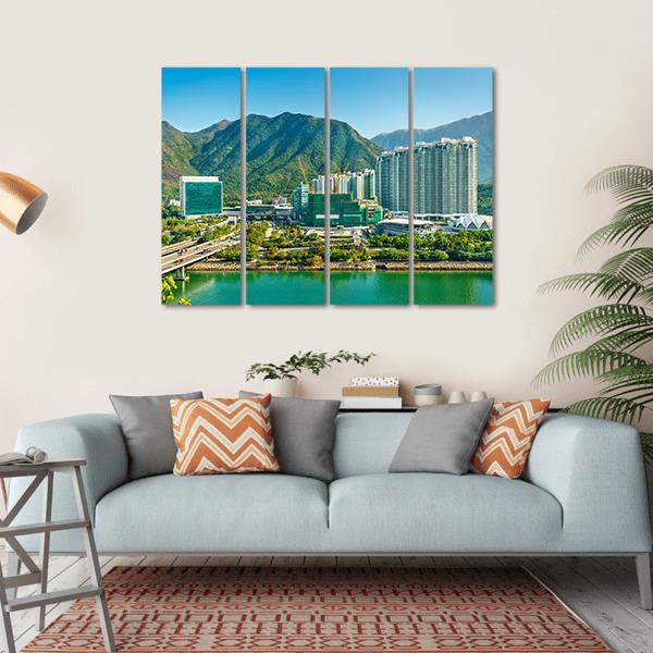 View Of Tung Chung District Of Hong Kong Canvas Wall Art-4 Horizontal-Gallery Wrap-34" x 24"-Tiaracle