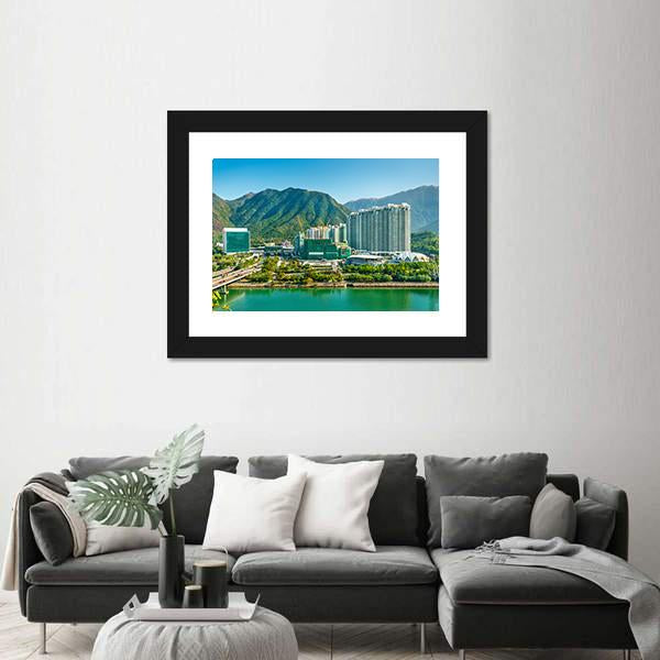 View Of Tung Chung District Of Hong Kong Canvas Wall Art-5 Horizontal-Gallery Wrap-22" x 12"-Tiaracle