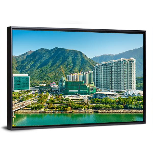 View Of Tung Chung District Of Hong Kong Canvas Wall Art-5 Horizontal-Gallery Wrap-22" x 12"-Tiaracle