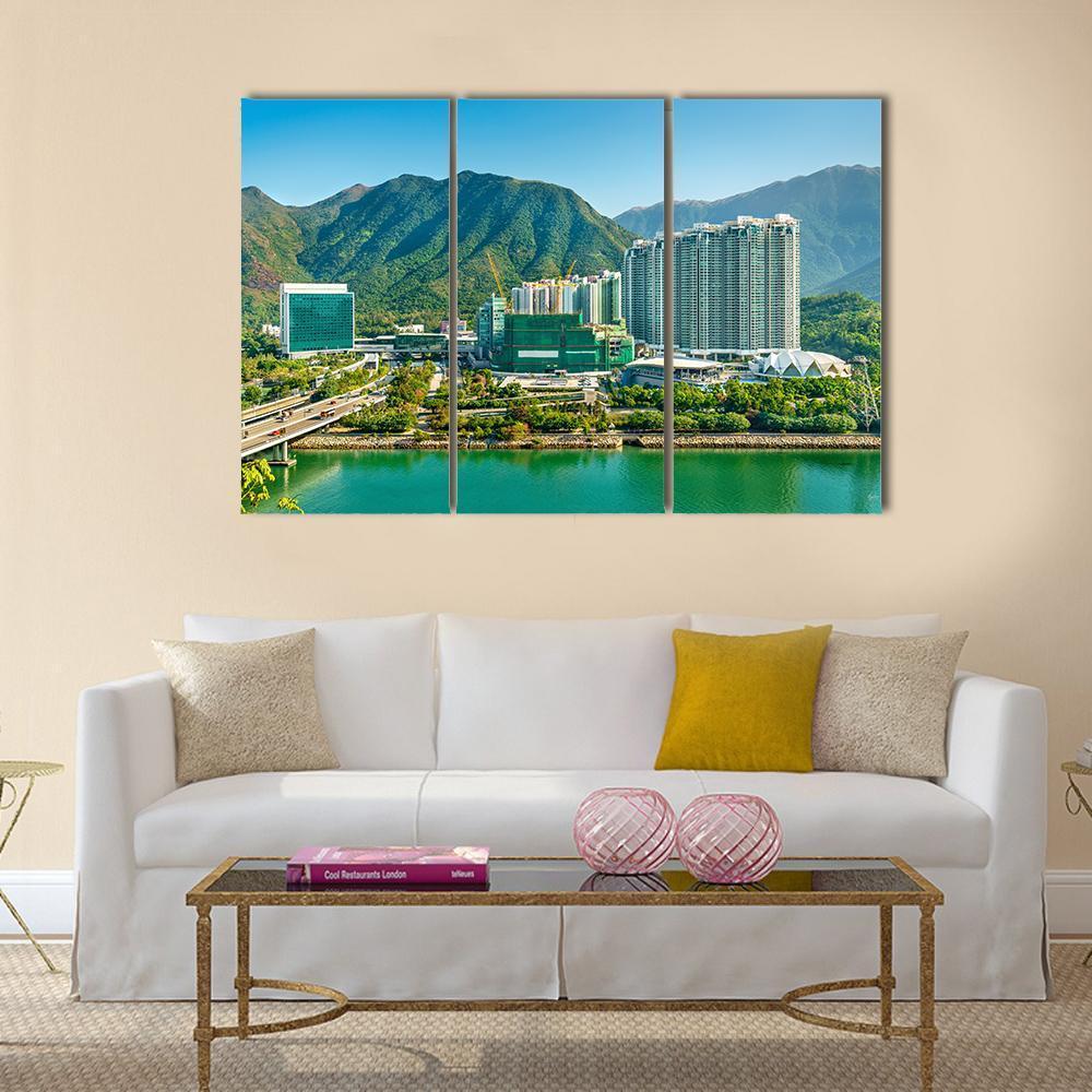View Of Tung Chung District Of Hong Kong Canvas Wall Art-3 Horizontal-Gallery Wrap-37" x 24"-Tiaracle