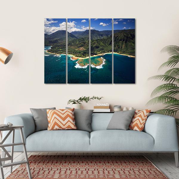 View Of Tunnels Beach Canvas Wall Art-4 Horizontal-Gallery Wrap-34" x 24"-Tiaracle