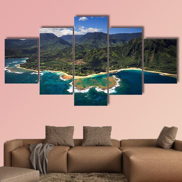 View Of Tunnels Beach Canvas Wall Art-5 Star-Gallery Wrap-62&quot; x 32&quot;-Tiaracle