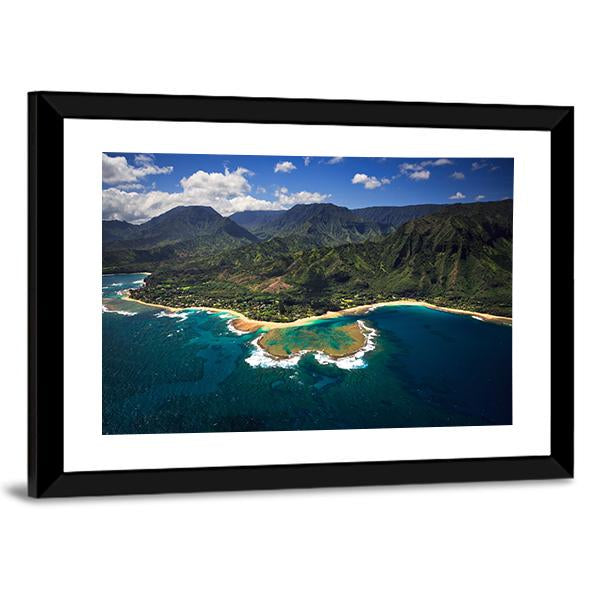 View of Tunnels Beach Panoramic Canvas Wall Art-1 Piece-36" x 12"-Tiaracle