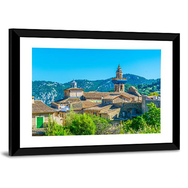View Of Valldemossa With Catholica Church Canvas Wall Art-3 Horizontal-Gallery Wrap-25" x 16"-Tiaracle