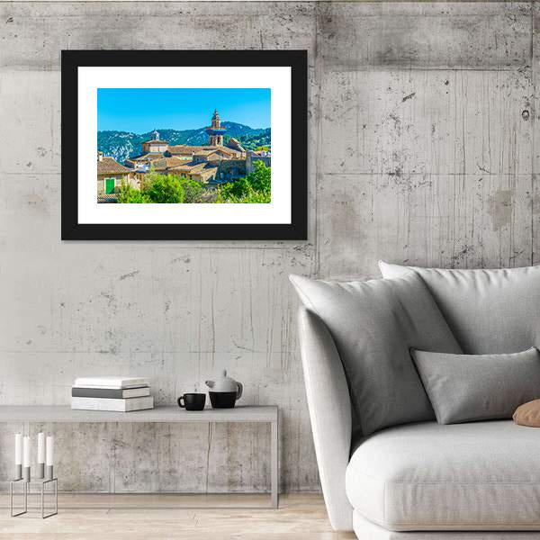 View Of Valldemossa With Catholica Church Canvas Wall Art-3 Horizontal-Gallery Wrap-25&quot; x 16&quot;-Tiaracle