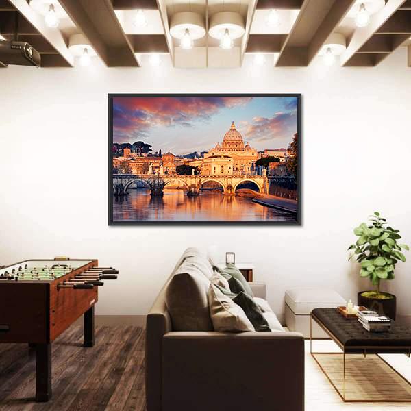 View Of Vatican City With St Peter Canvas Wall Art-5 Horizontal-Gallery Wrap-22" x 12"-Tiaracle