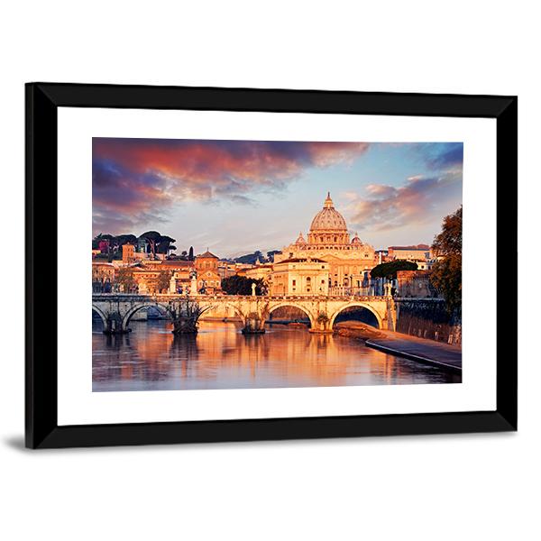 View Of Vatican City With St Peter Canvas Wall Art-5 Horizontal-Gallery Wrap-22" x 12"-Tiaracle