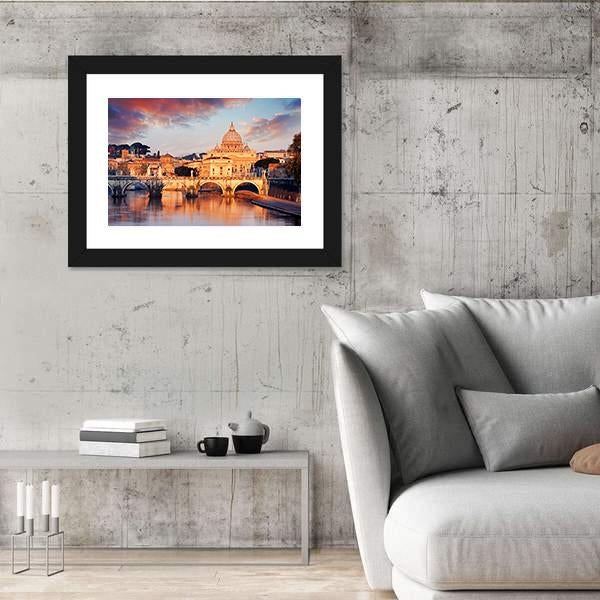 View Of Vatican City With St Peter Canvas Wall Art-5 Horizontal-Gallery Wrap-22" x 12"-Tiaracle