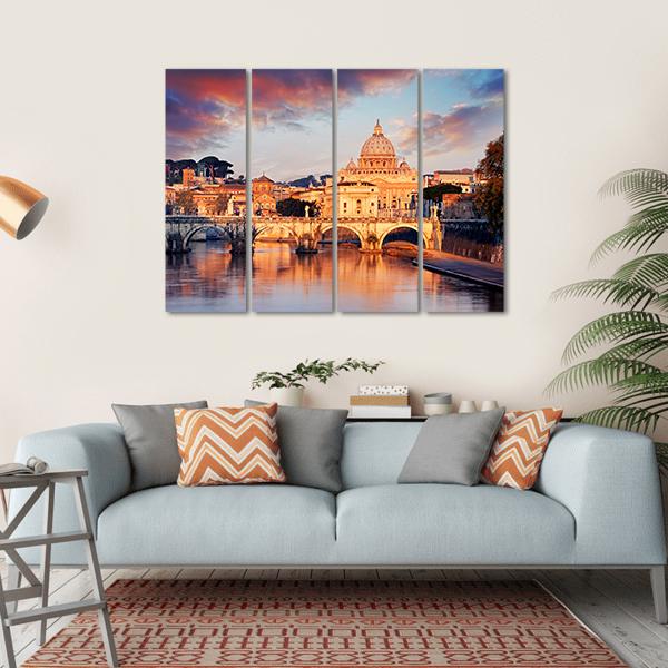 View Of Vatican City With St Peter Canvas Wall Art-4 Horizontal-Gallery Wrap-34" x 24"-Tiaracle