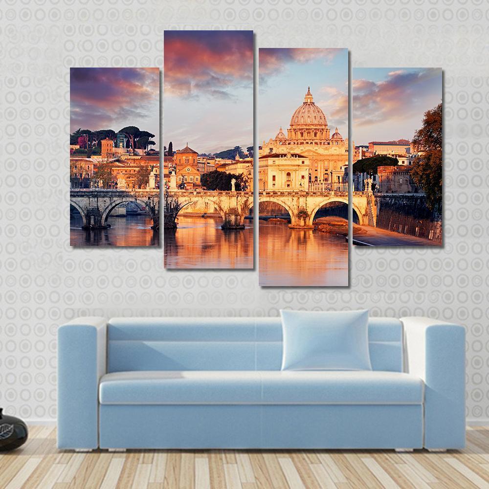 View Of Vatican City With St Peter Canvas Wall Art-3 Horizontal-Gallery Wrap-25" x 16"-Tiaracle