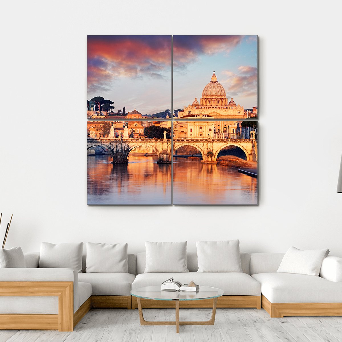 View Of Vatican City With St Peter Canvas Wall Art-4 Square-Gallery Wrap-17" x 17"-Tiaracle