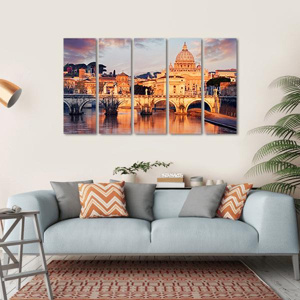 View Of Vatican City With St Peter Canvas Wall Art-5 Horizontal-Gallery Wrap-22" x 12"-Tiaracle