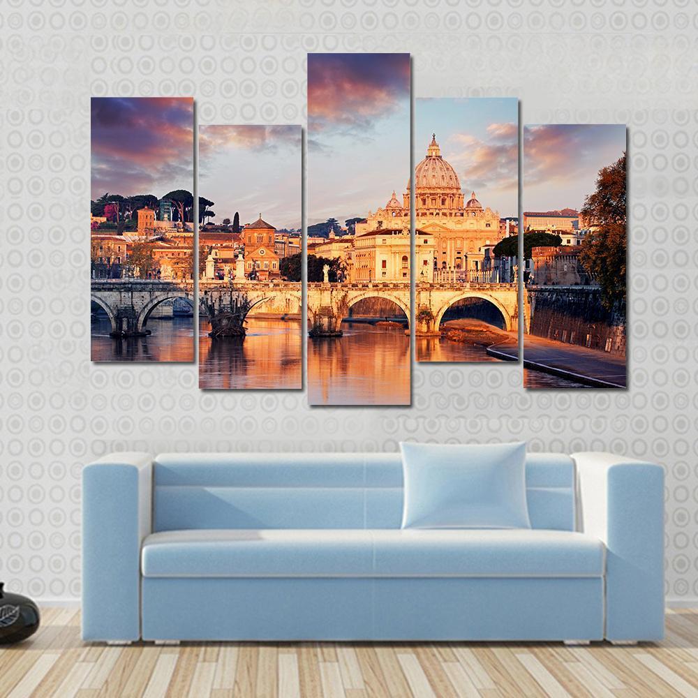 View Of Vatican City With St Peter Canvas Wall Art-5 Pop-Gallery Wrap-47" x 32"-Tiaracle