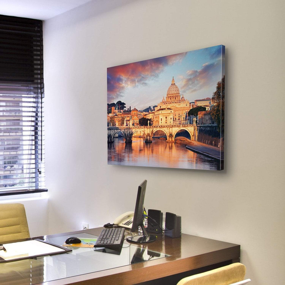 View Of Vatican City With St Peter Canvas Wall Art-3 Horizontal-Gallery Wrap-25" x 16"-Tiaracle