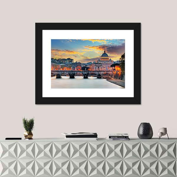 View Of Vatican Panoramic Canvas Wall Art-1 Piece-36" x 12"-Tiaracle