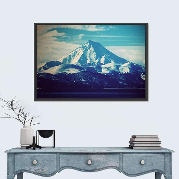 View Of Volcano Canvas Wall Art-1 Piece-Floating Frame-24" x 16"-Tiaracle