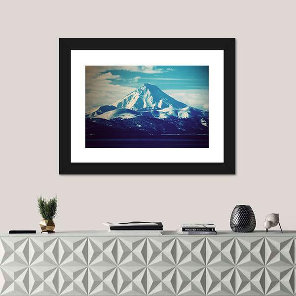 View Of Volcano Canvas Wall Art-1 Piece-Framed Print-20" x 16"-Tiaracle