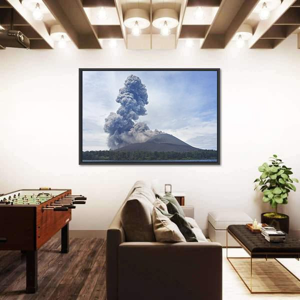 View Of Volcano Eruption Anak Krakatau Indonesia Canvas Wall Art-5 Horizontal-Gallery Wrap-22" x 12"-Tiaracle