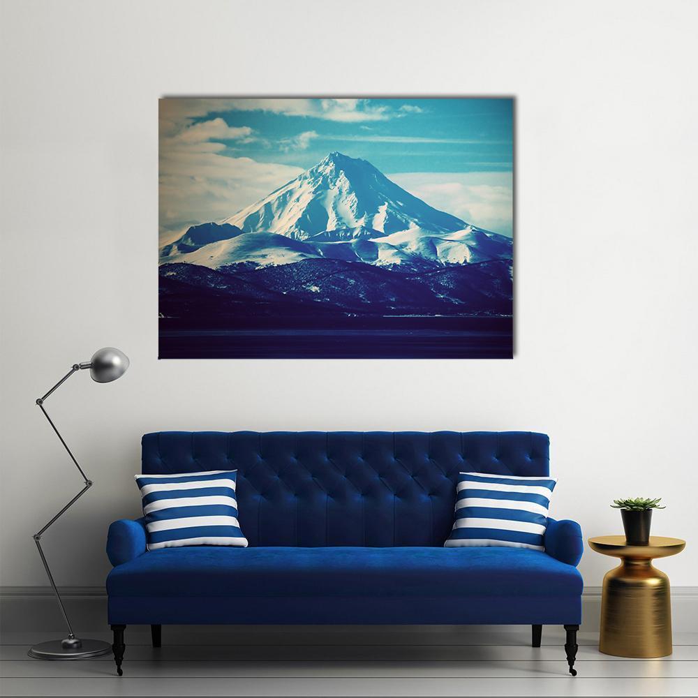 View Of Volcano Canvas Wall Art-1 Piece-Gallery Wrap-48" x 32"-Tiaracle