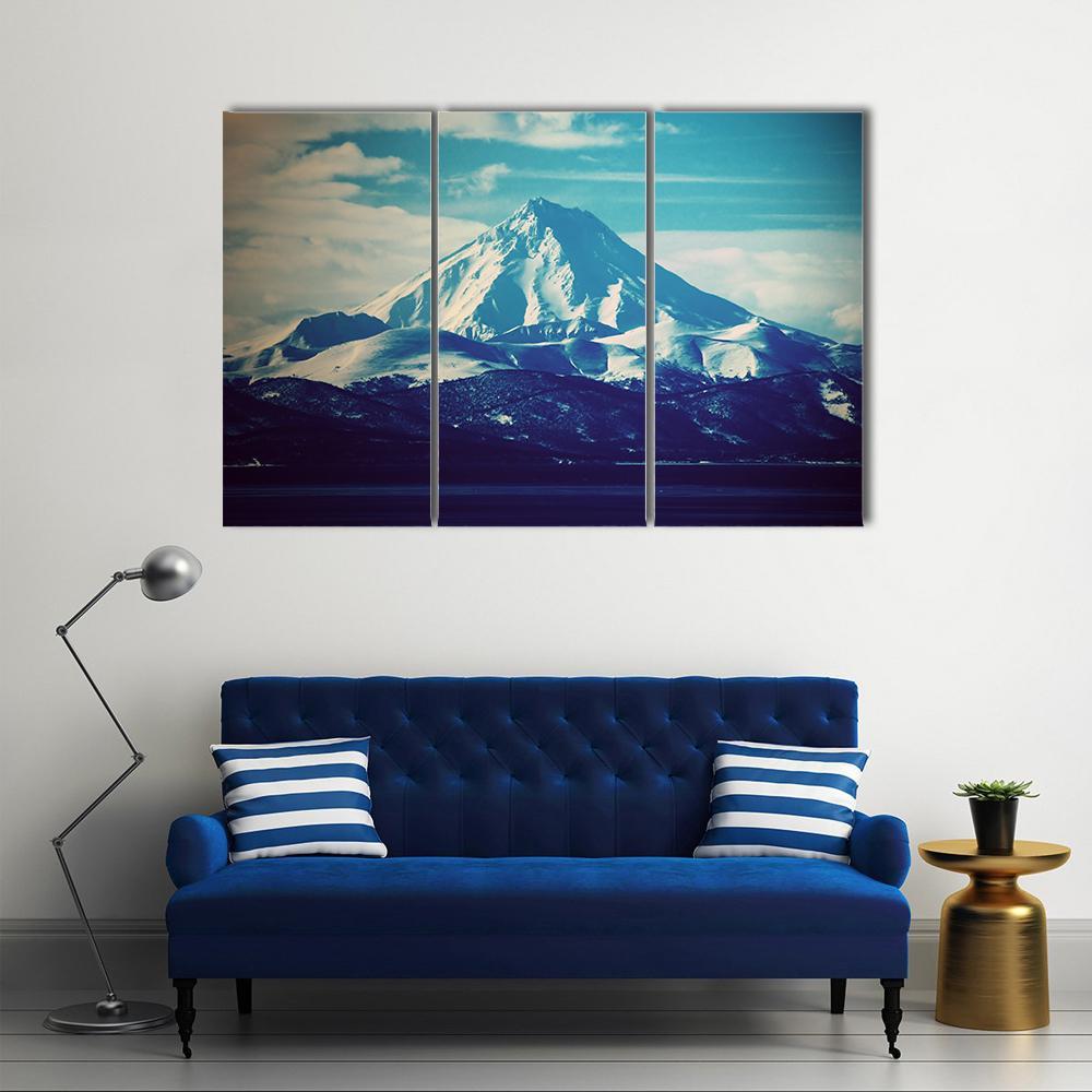 View Of Volcano Canvas Wall Art-3 Horizontal-Gallery Wrap-37" x 24"-Tiaracle