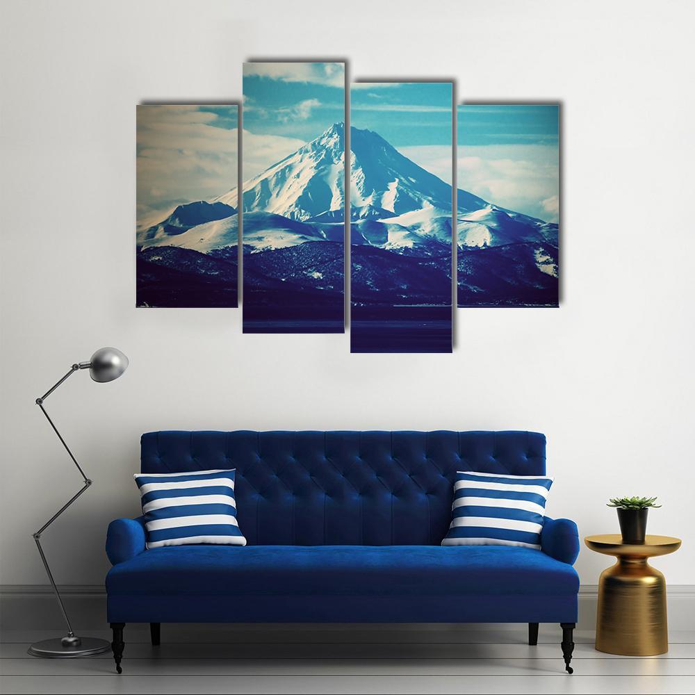 View Of Volcano Canvas Wall Art-4 Pop-Gallery Wrap-50" x 32"-Tiaracle