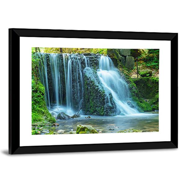 View Of Waterfall Canvas Wall Art-3 Horizontal-Gallery Wrap-25" x 16"-Tiaracle