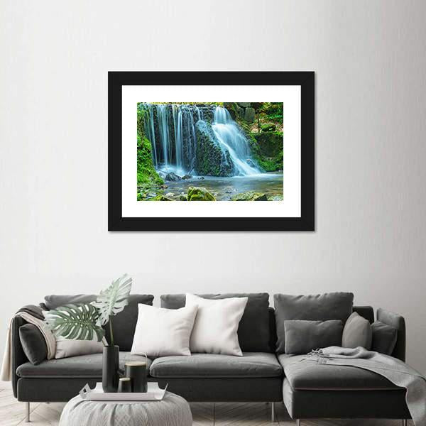 View Of Waterfall Canvas Wall Art-3 Horizontal-Gallery Wrap-25" x 16"-Tiaracle