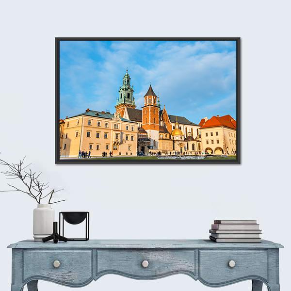 View Of Wawel Castle In Krakow Canvas Wall Art-1 Piece-Floating Frame-24" x 16"-Tiaracle
