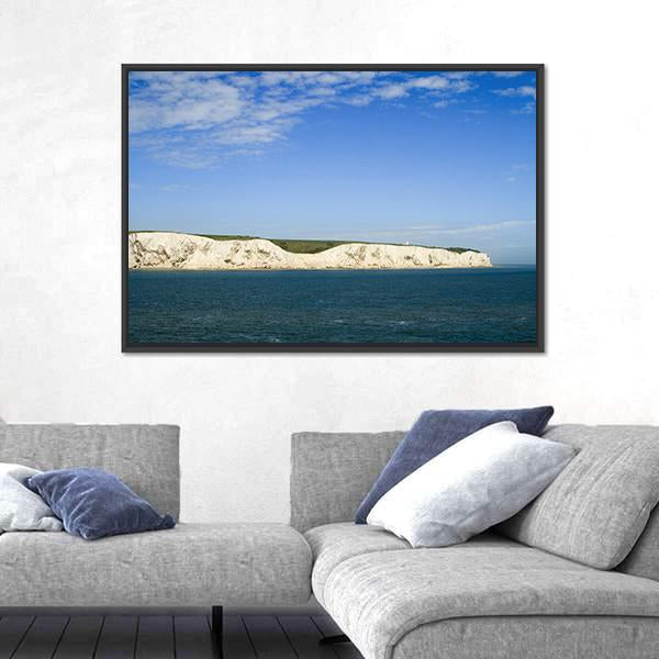 View Of White Cliffs Of Dover From The Sea Canvas Wall Art-3 Horizontal-Gallery Wrap-25" x 16"-Tiaracle
