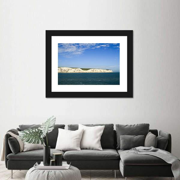 View Of White Cliffs Of Dover From The Sea Canvas Wall Art-3 Horizontal-Gallery Wrap-25" x 16"-Tiaracle
