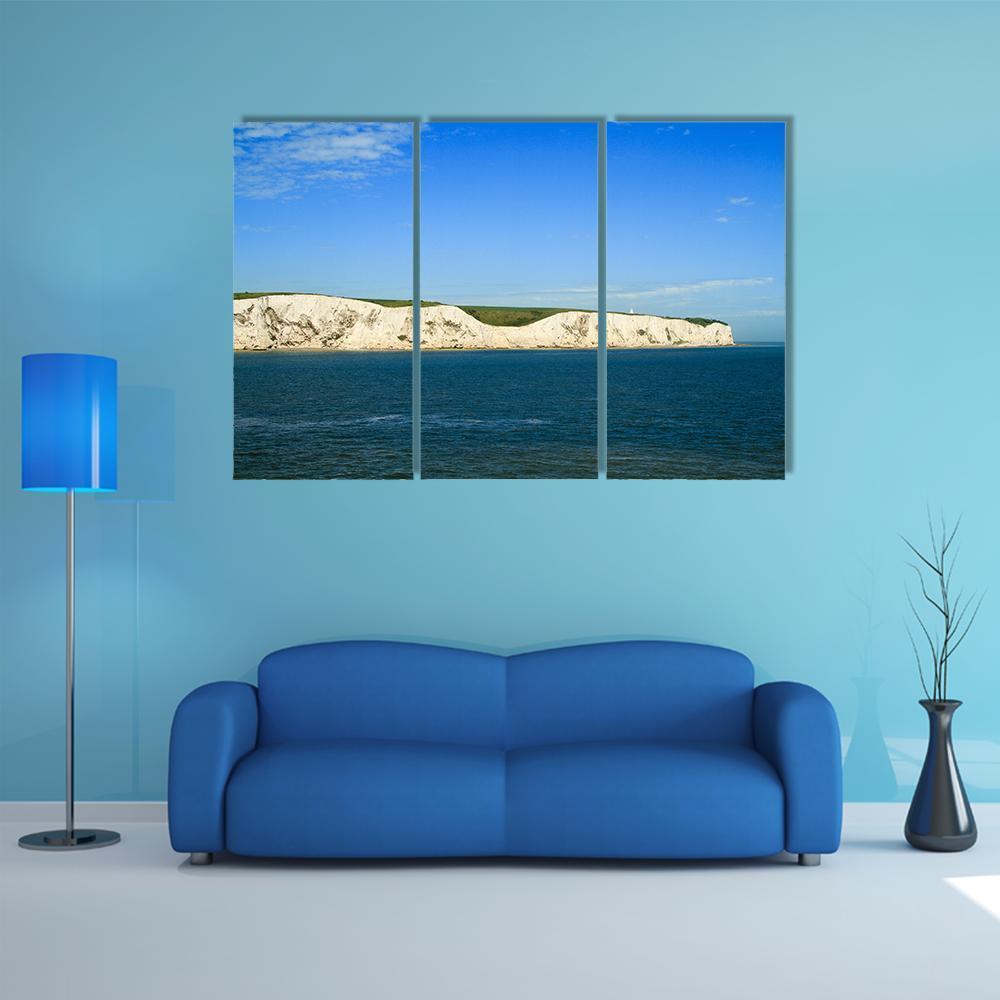 View Of White Cliffs Of Dover From The Sea Canvas Wall Art-3 Horizontal-Gallery Wrap-37" x 24"-Tiaracle